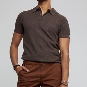 Grank Frank knit polo, medium, brown